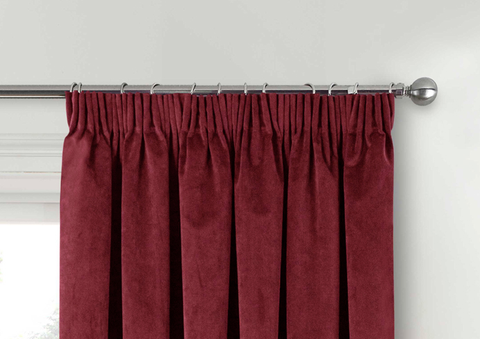 Oxford (Blackout) Pencil Pleat, Red - Ready Made Curtains - Image 9